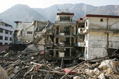 Sichuan Province after the Chinese earthquake of 2008. 