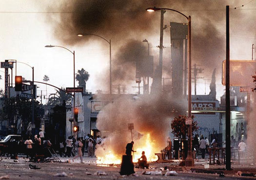 Anarchy and lawlessness can happen even within an "intact" state, as evidenced by the destruction of the Los Angeles riots in 1992, as just one example. 