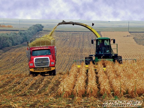 Harvesting ethanol fuel. This image symbolizes agribusiness success in obtaining federal subsidies for a product which does not achieve a cleaner environment and causes higher prices for food. in poor countries