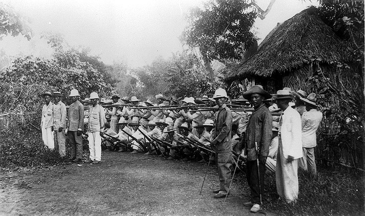 Filipino soldiers outside Manila, 1899