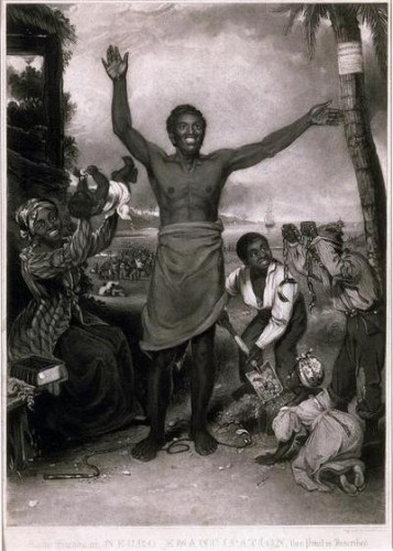 Plate entitled "To the friends of Negro Emancipation", celebrating the abolition of slavery in the British Empire.