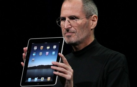 Co-founder and former Apple CEO Steve Jobs (1955-2011) introduces iPad. 
