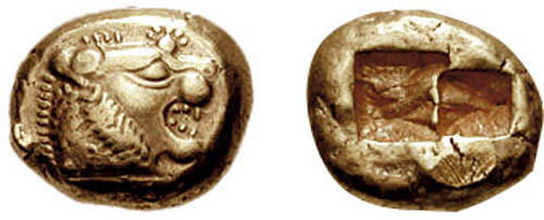 A 640 BC electrum coin from Lydia